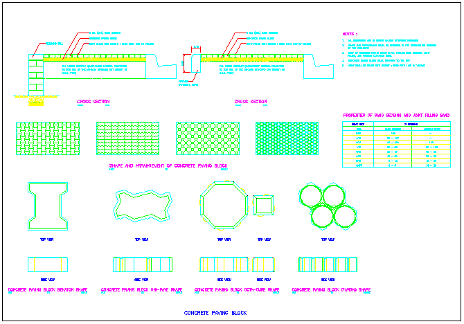 Concrete Paving Block Design Drawing in AutoCAD Format