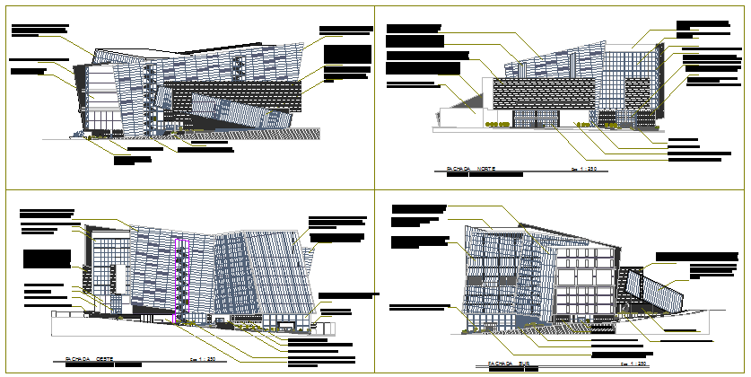 Shopping mall architectural design drawing