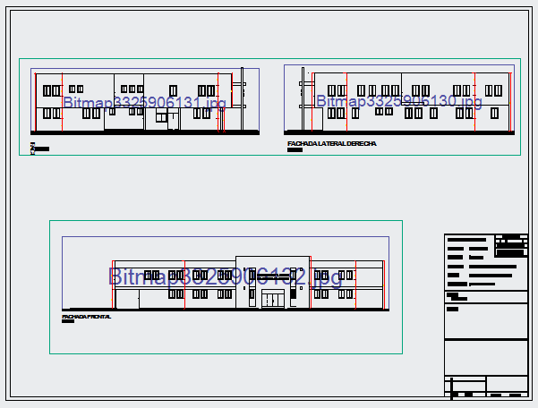 Elevation of Municipal office building design drawing