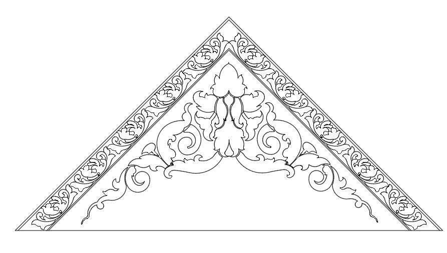A 2D roof design is given in this CAD file