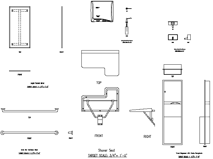 Accessories toilet detail dwg file