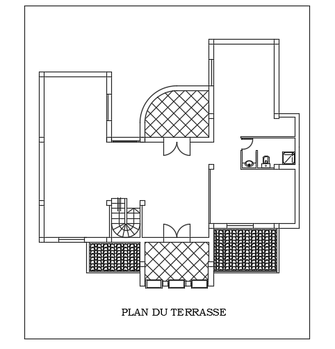 A column layout of the 15x15m architecture 4bhk house plan cad drawing