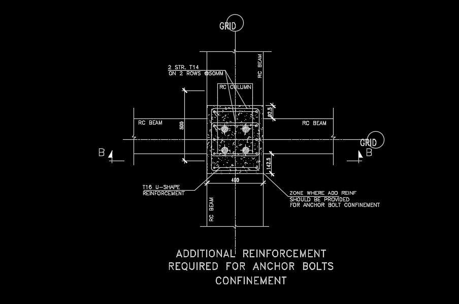 Additional reinforcement for anchor bolt detail
