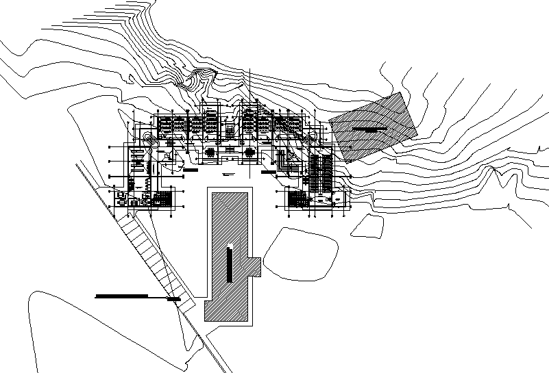 Administration center plan detail dwg file