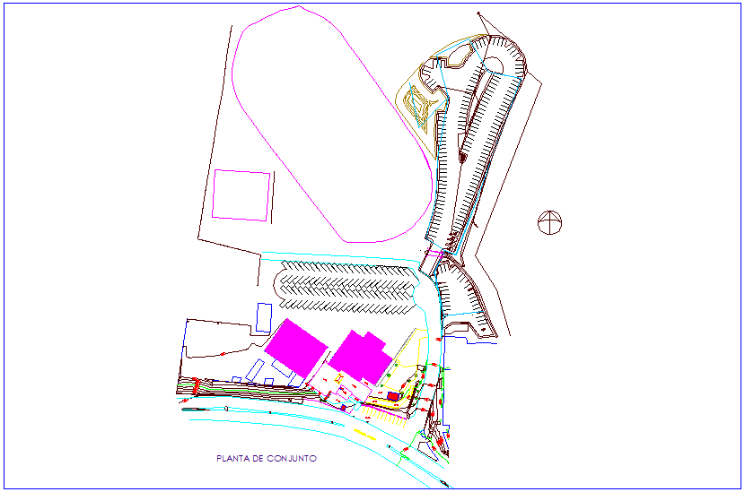 Administrative building plant view dwg file