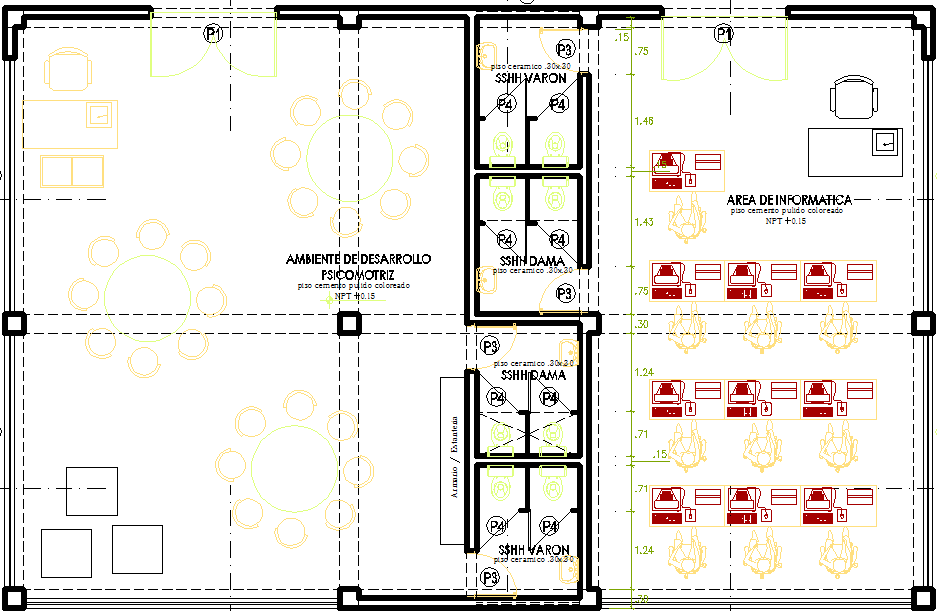 Administrative office layout plan dwg file