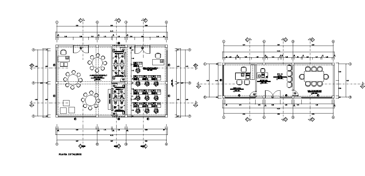 Administrative office plan is given in this 2D Autocad DWG drawing file. Download the Autocad file.