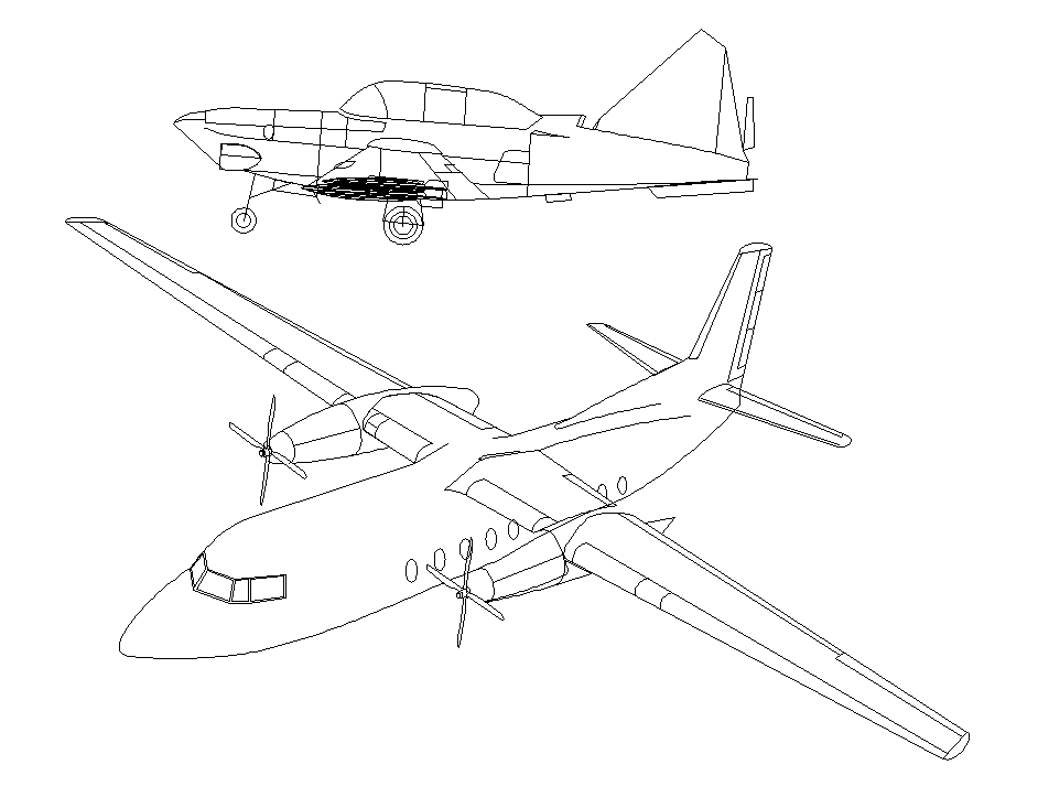 2D Aeroplane Drawing AutoCAD File for Aircraft Design