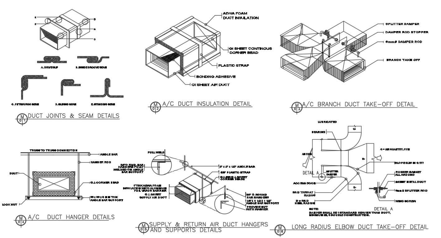Air Conditioning Duct Design CAD Drawing
