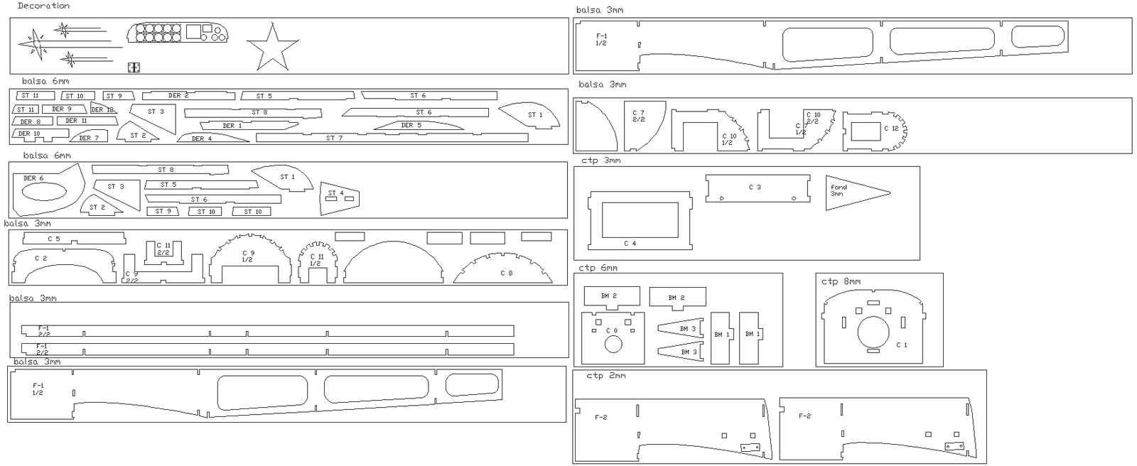 Aircraft model kit detail plan DWG AutoCAD drawing