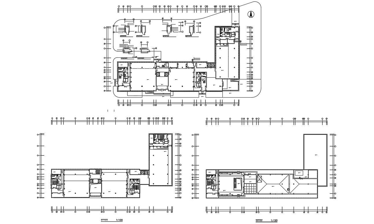 All Floors Plan Of Commercial Building DWG File