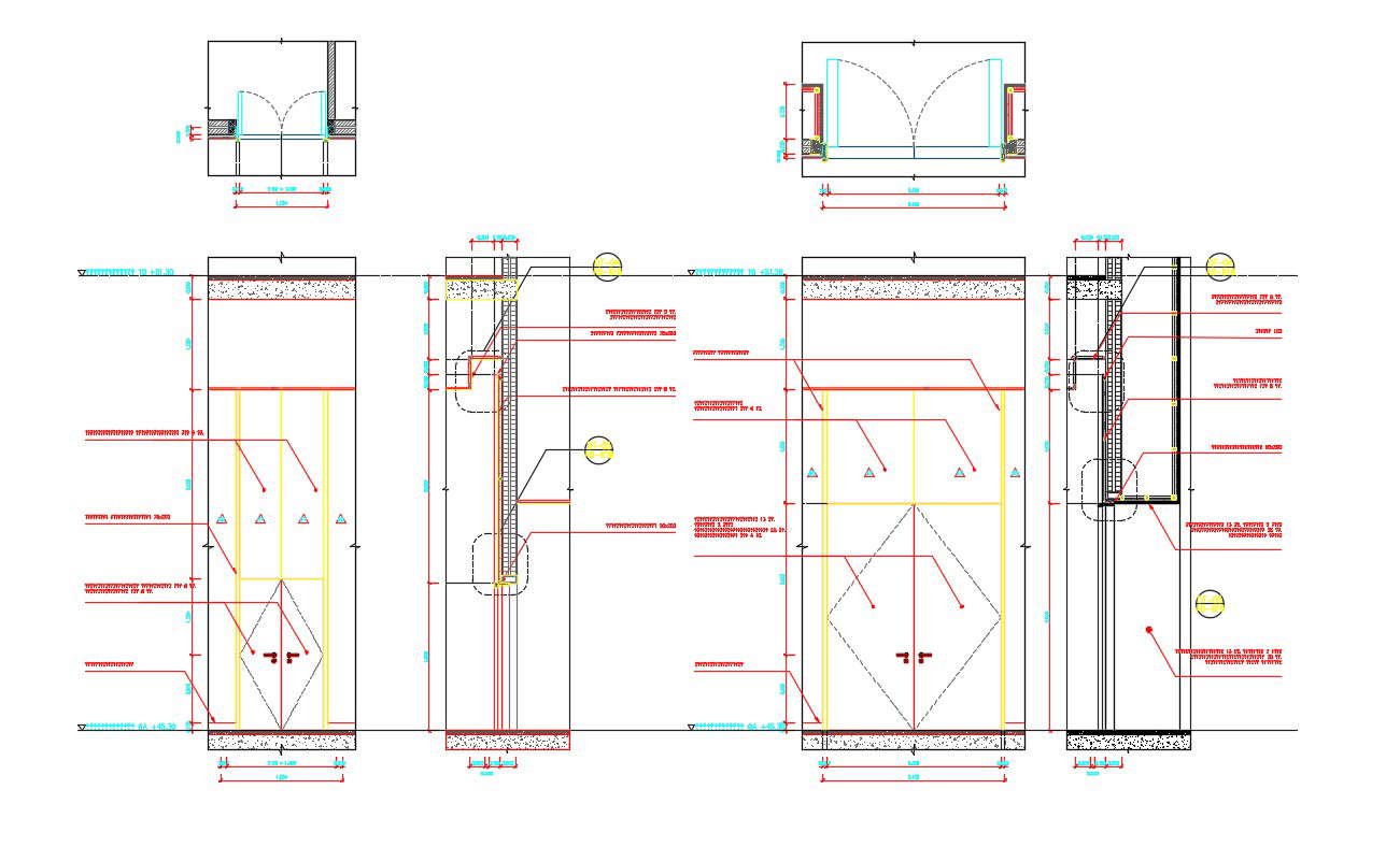Aluminum And Glass Material Door Drawing With Working  Autocad File;