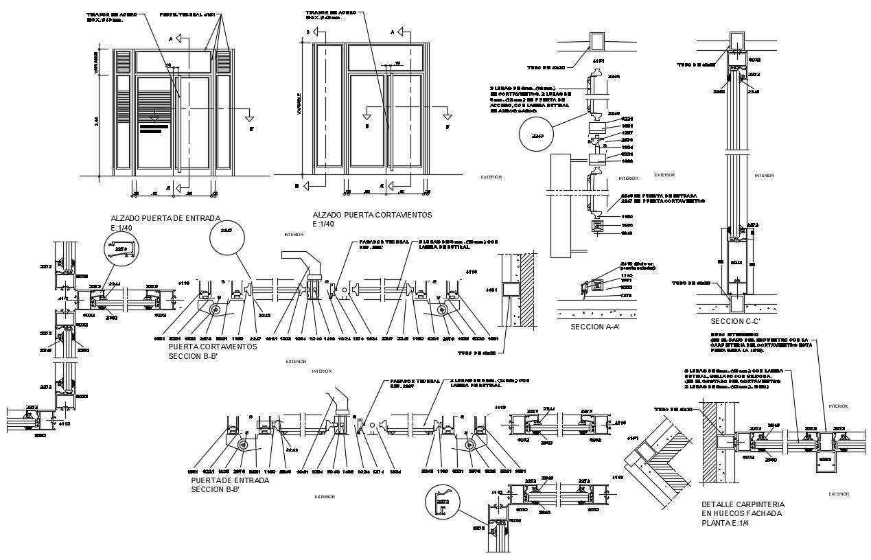 Aluminum Door CAD Drawing