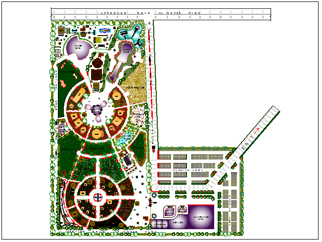 Amusement park dwg, Amusement park of city landscaping details dwg file