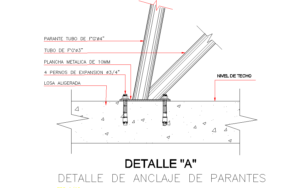 Anchoring parantes detail dwg file
