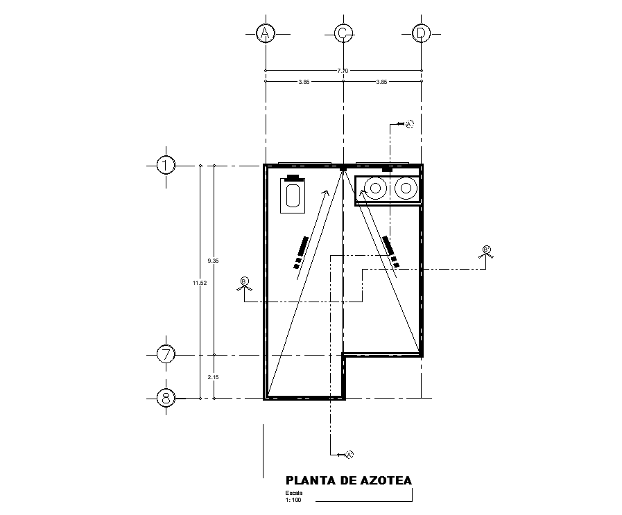An electrical layout of 10x22m villa roof plan is given in this AutoCAD drawing model.Download the Autocad model.