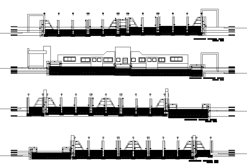 An elevation of the single story building is given in this Autocad drawing file.  Download now.