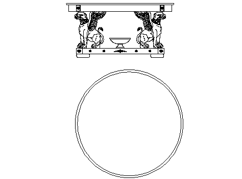 2D Animal Round Table Design CAD Layout in DWG Format