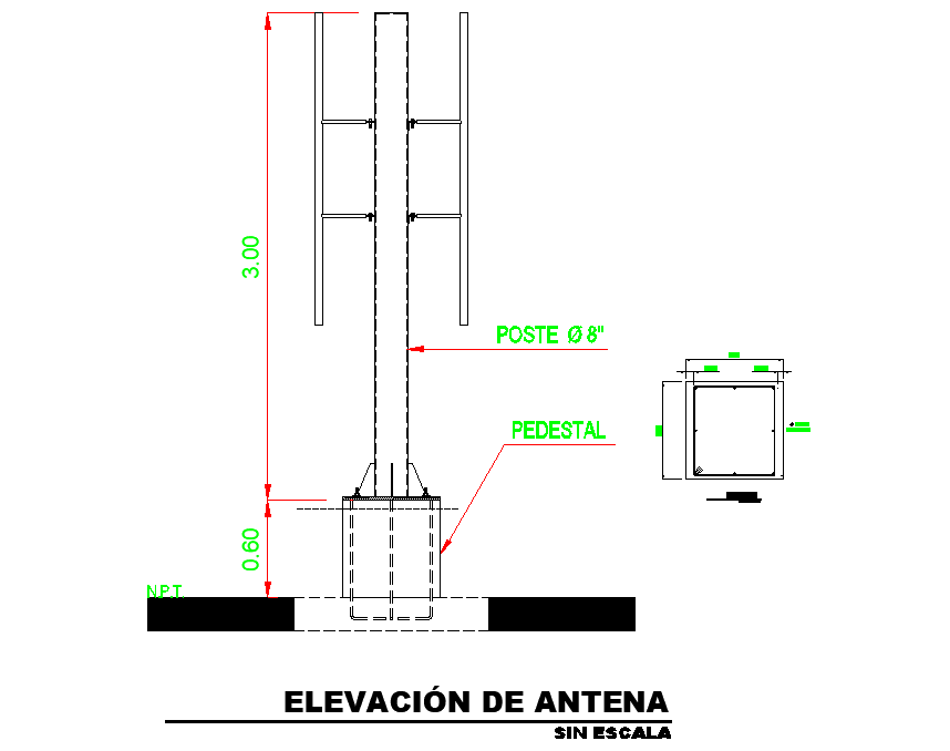 Antenna elevation autocad file