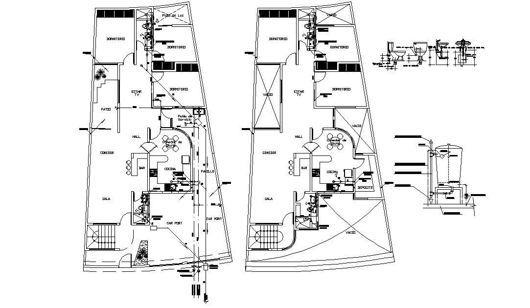 Apartment Architecture plan 2d CAD drawing