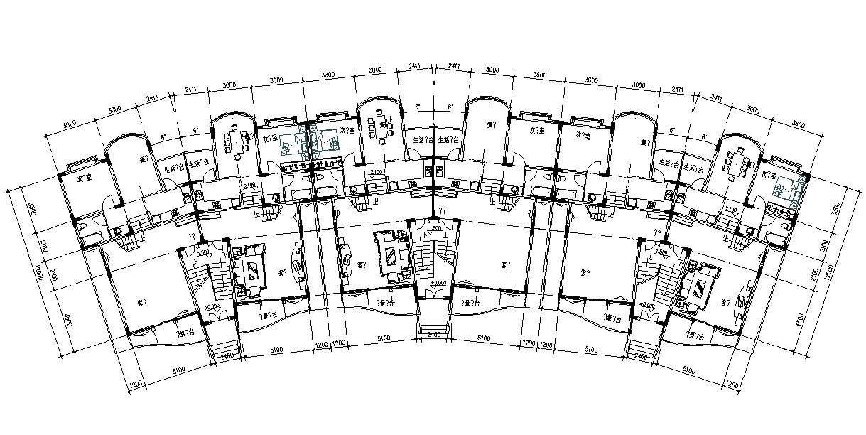 Apartment Building Floor Plan AutoCAD File