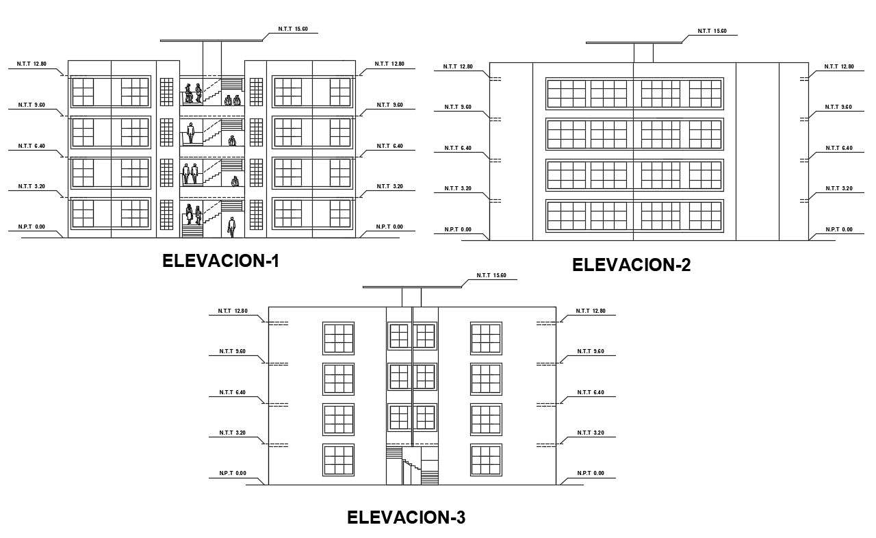 Apartment Elevation AutoCAD Drawing