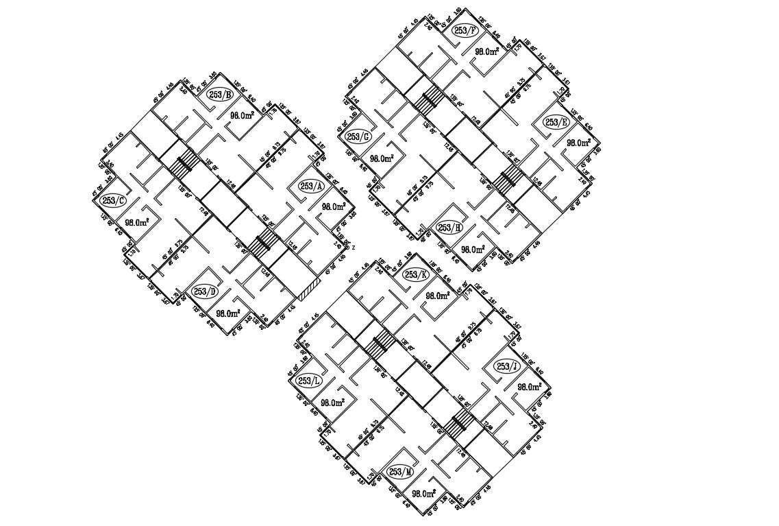 Apartment Floor Layout Plan DWG File