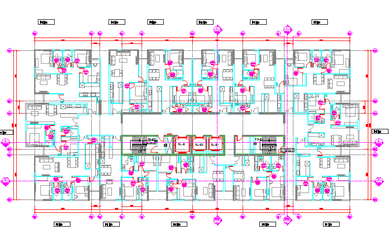 Apartment building door plan B