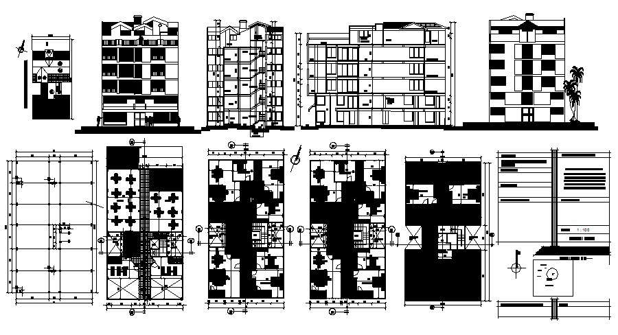 Living Apartment Plan Elevation Section In DWG File