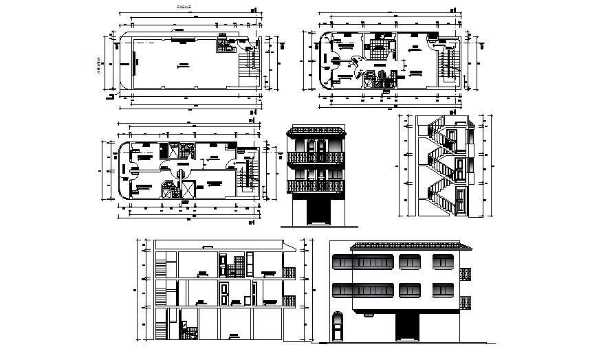 Apartment with elevations in dwg file 