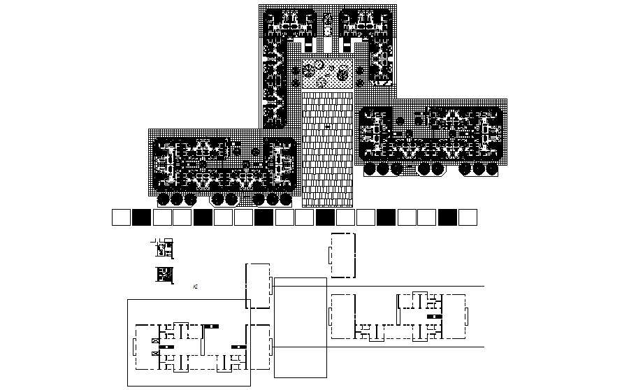 Apartment with furniture detail in dwg file