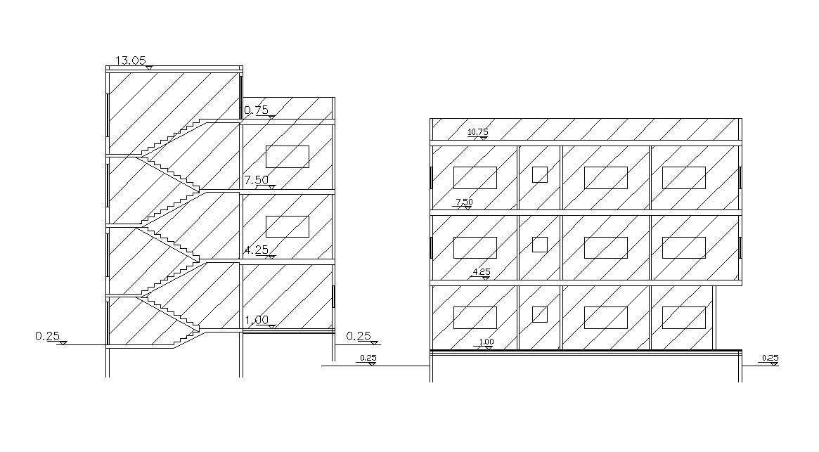 Apartment Sectional Elevation AutoCAD File 