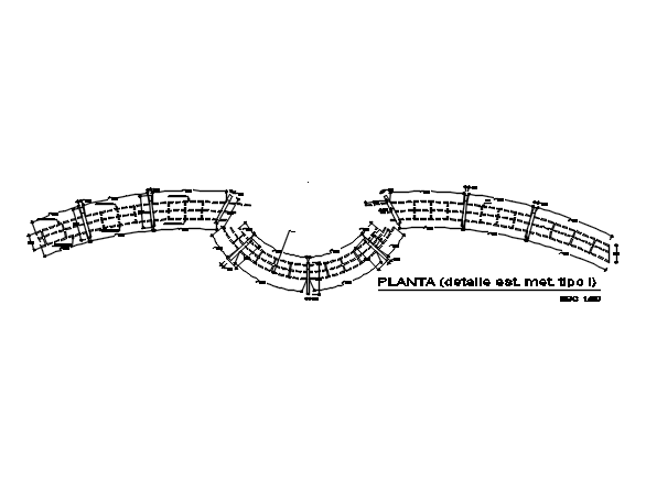 Arc shape planning detail dwg file