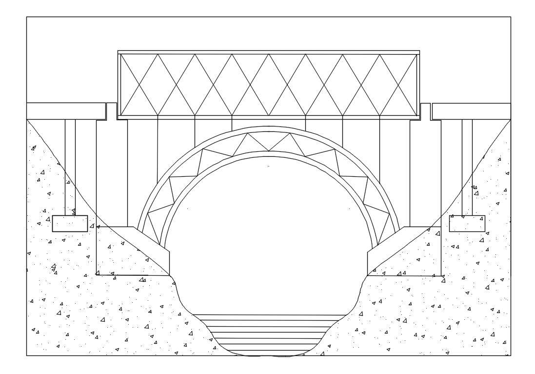 Arch Bridge Elevation DWG File