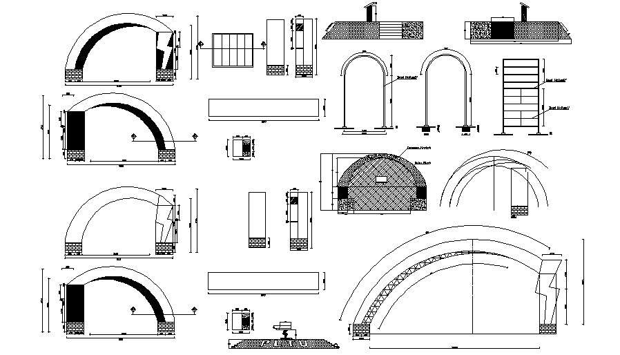 Arch Facade CAD Drawing