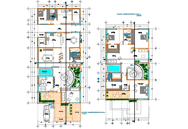 Architect design house plan detail dwg file