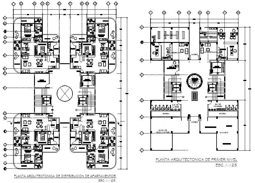 Architect plan detail dwg file