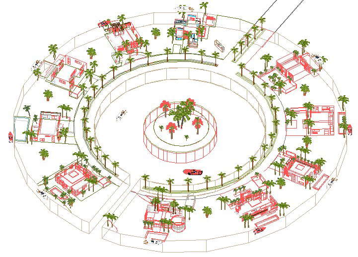 Architect planning 3 D house detail dwg file