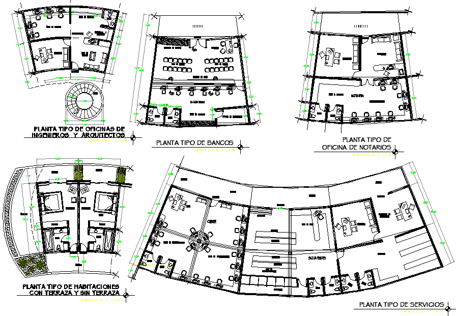 Architect planning building detail dwg file
