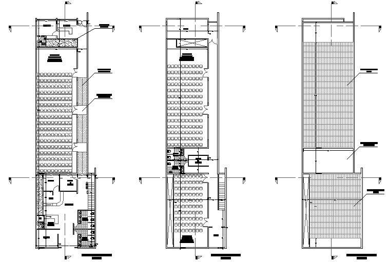 Architect plants of auditorium detail dwg file