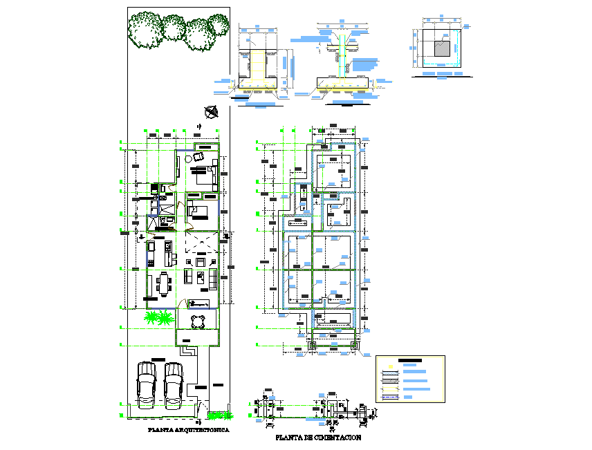 Architect single family house plan autocad file