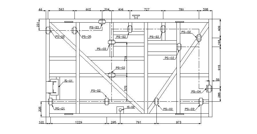 Architectural Plan of water utility system in dwg file 