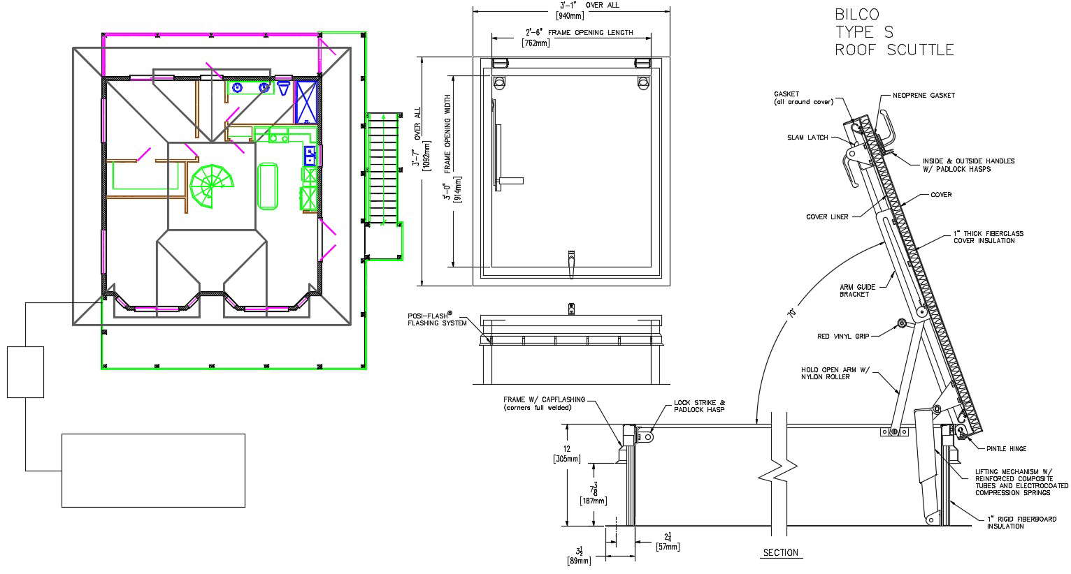 Architectural Roof Section DWG File 