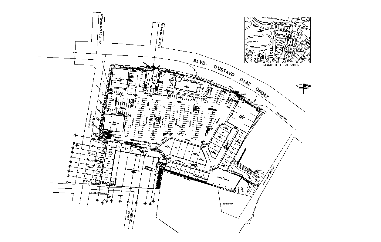 Architectural commercial center dwg file