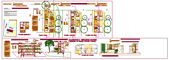Architectural design of restaurant design drawing