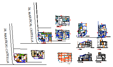 Architectural housing design drawing 