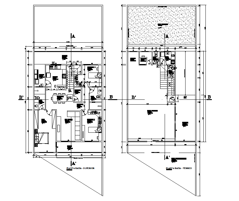 Architectural layout plan of a house dwg file