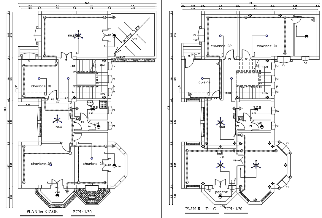 Architectural layout plan of house