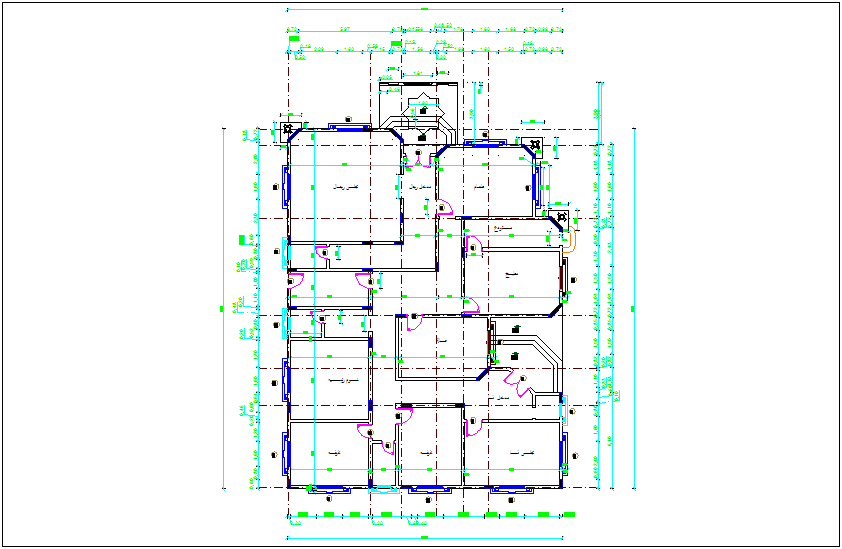 Architectural plan column view dwg file 