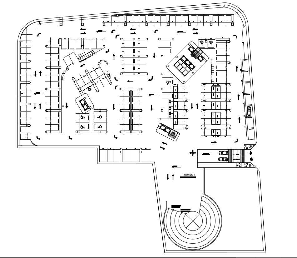 Commercial building plan in DWG file